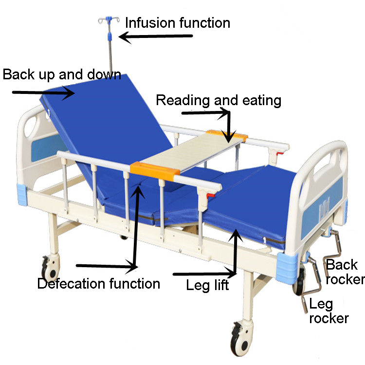 Multifunctional twocrank manual hospital bed