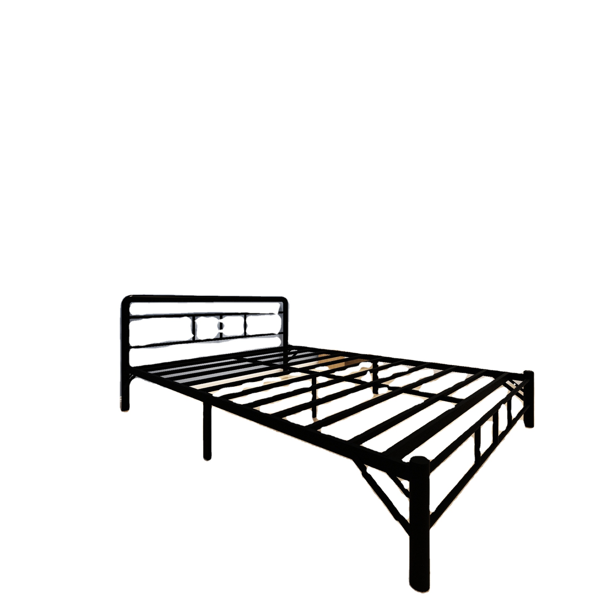 Modern style iron bed design factory steel black double bed