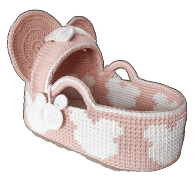 DIY Handmade Baby Cradle Kit with Chunky Yarn and Soft Fabric Strips

