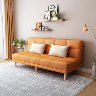 Economical foldable lazy sofa bed for rental apartments, multifunctional design