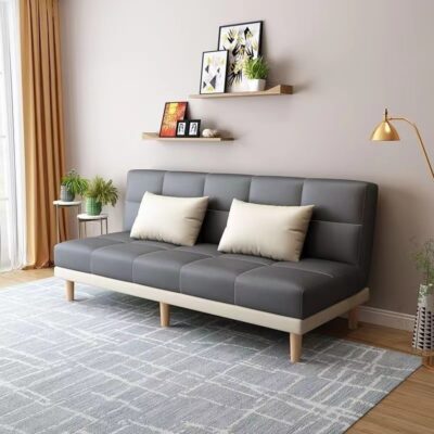 Economical foldable lazy sofa bed for rental apartments, multifunctional design