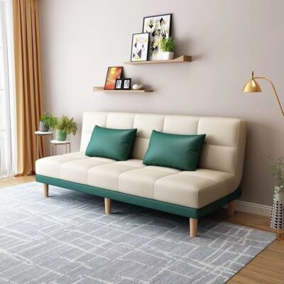 Economical foldable lazy sofa bed for rental apartments, multifunctional design