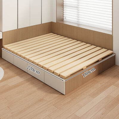 Foldable Solid Wood Hard Bed Board for Spine and Back Support with Duvet Cover