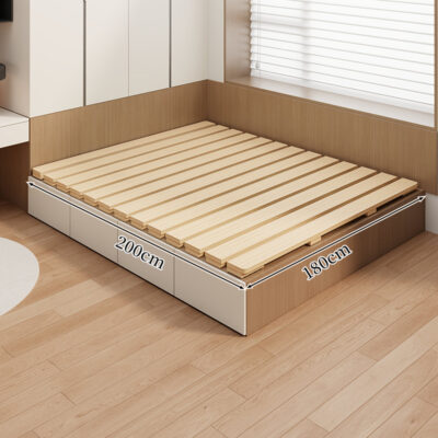 Foldable Solid Wood Hard Bed Board for Spine and Back Support with Duvet Cover