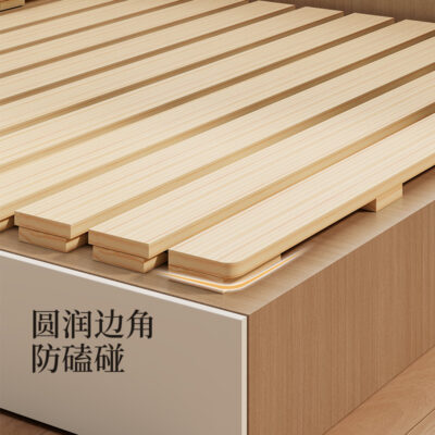 Foldable Solid Wood Hard Bed Board for Spine and Back Support with Duvet Cover