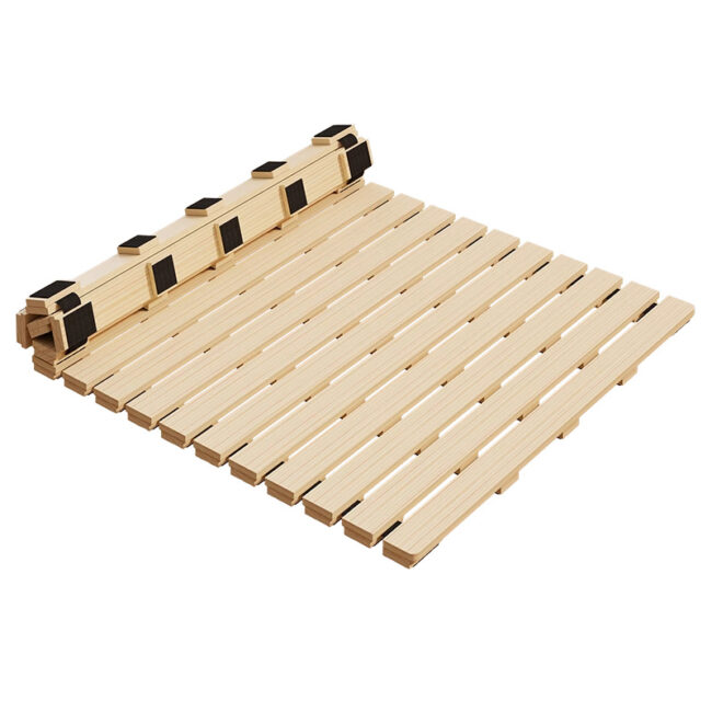 Foldable Solid Wood Hard Bed Board for Spine and Back Support with Duvet Cover