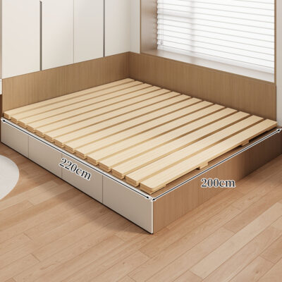 Foldable Solid Wood Hard Bed Board for Spine and Back Support with Duvet Cover
