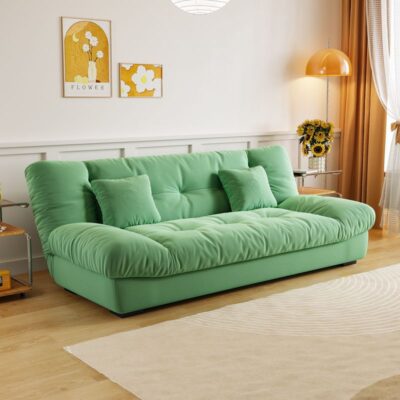 Modern creamy cloud style foldable sofa bed for small spaces
