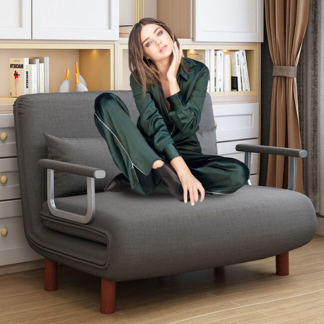 Foldable sofa bed multifunctional single-seat for small living room space-saving design
