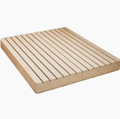 Tatami Style Folding Wooden Bed Frame with Duvet Cover, Floor Base for Bedroom Use