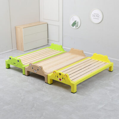 Thickened plastic baby crib for kindergarten and school nap time with cartoon design

