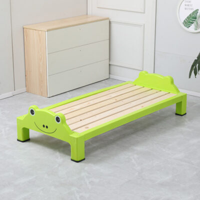 Thickened plastic baby crib for kindergarten and school nap time with cartoon design

