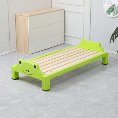 Thickened plastic baby crib for kindergarten and school nap time with cartoon design


