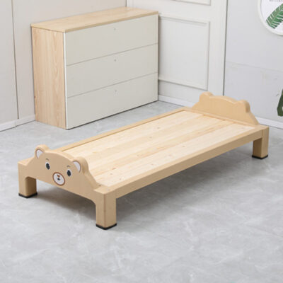 Thickened plastic baby crib for kindergarten and school nap time with cartoon design

