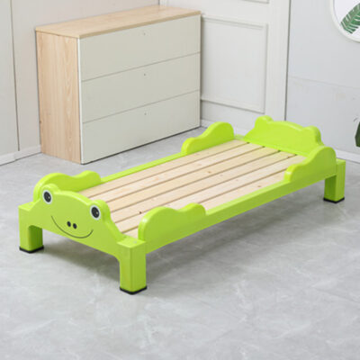 Thickened plastic baby crib for kindergarten and school nap time with cartoon design

