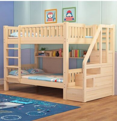 Custom kids bunk bed with desk