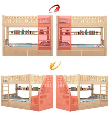 Custom kids bunk bed with desk