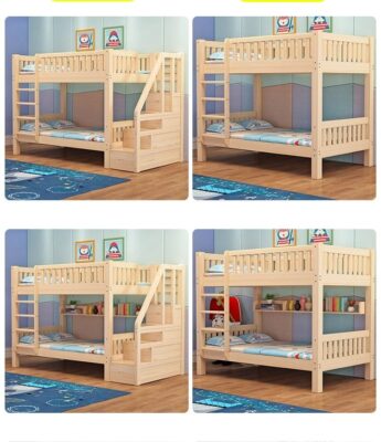 Custom kids bunk bed with desk