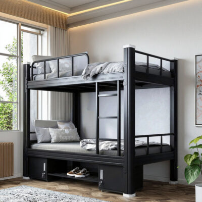 Metal frame bunk bed for dormitory