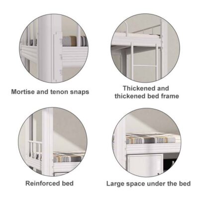 Metal frame bunk bed for dormitory