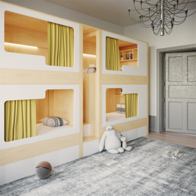 Custom capsule bunk bed metal frame