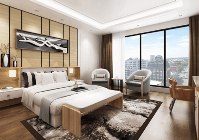 2 double beds for hotel furniture