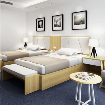 2 double beds for hotel furniture