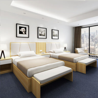 2 double beds for hotel furniture