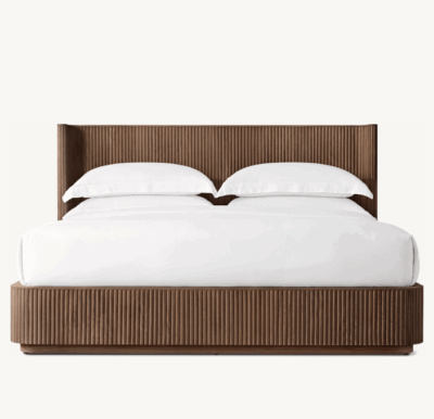 Luxury oak wooden bed frame for home