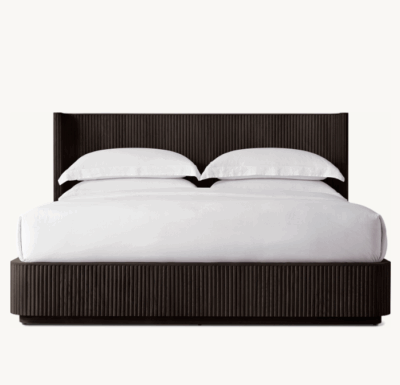 Luxury oak wooden bed frame for home
