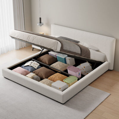 storage bed frame with gas lift