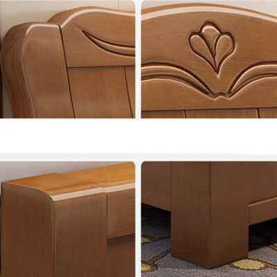 wooden box bed with drawers