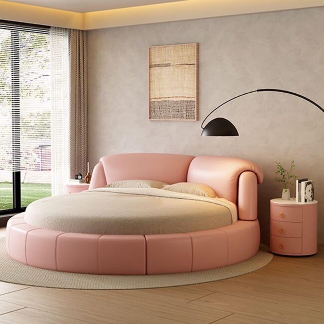 Simple design round beds for hotels