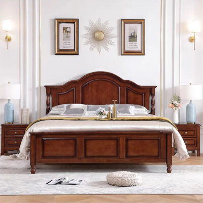 Traditional mahogany wood bed