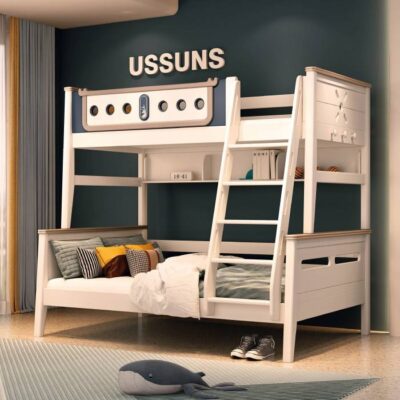 children's wooden loft bunk bed