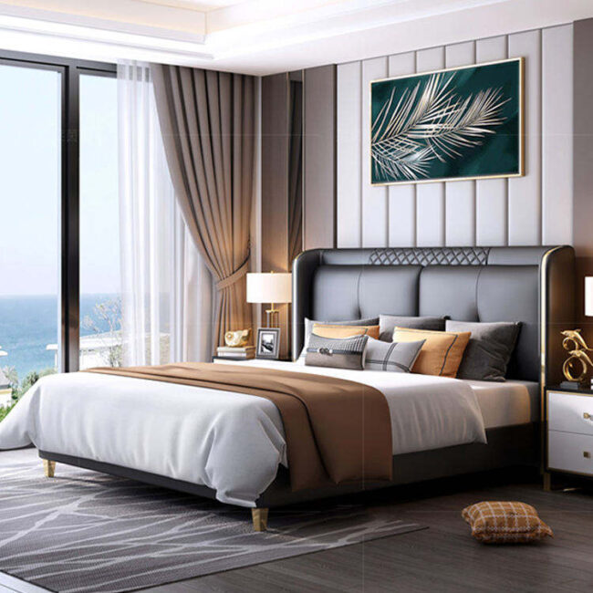 Oak Wood Luxury Hotel Bedroom Furniture Set