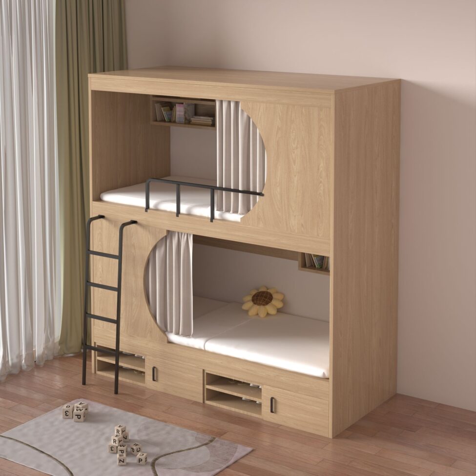 Double deck metal frame bunk beds