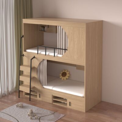 Double deck metal frame bunk beds