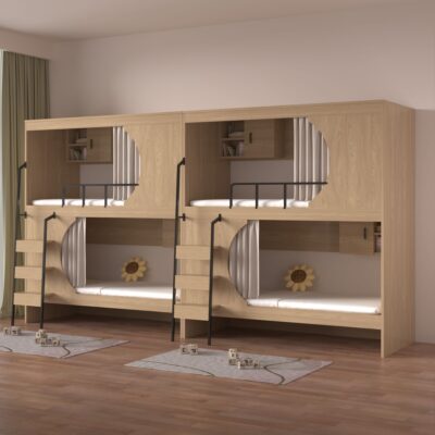 Double deck metal frame bunk beds