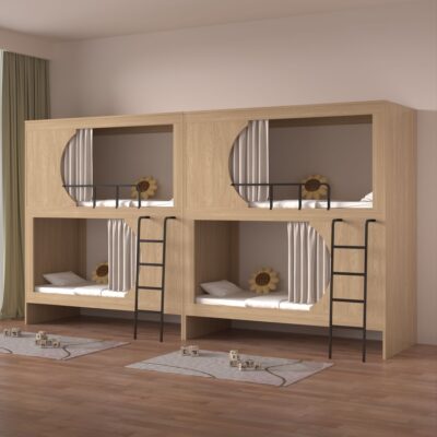 Double deck metal frame bunk beds