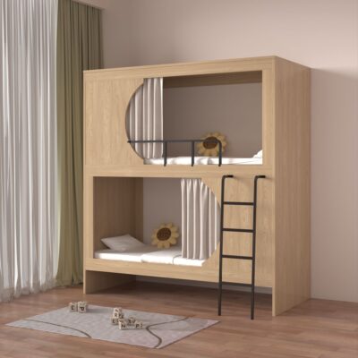 Double deck metal frame bunk beds