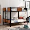 Heavy duty black metal bunk bed