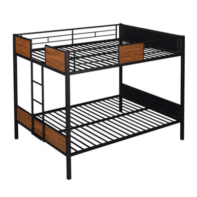 Heavy duty black metal bunk bed