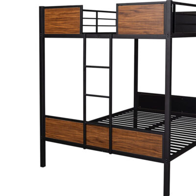 Heavy duty black metal bunk bed