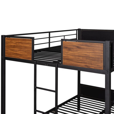 Heavy duty black metal bunk bed