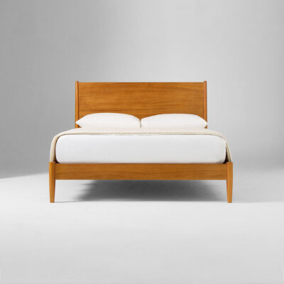 Mid-century solid wood bed