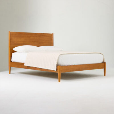 Mid-century solid wood bed