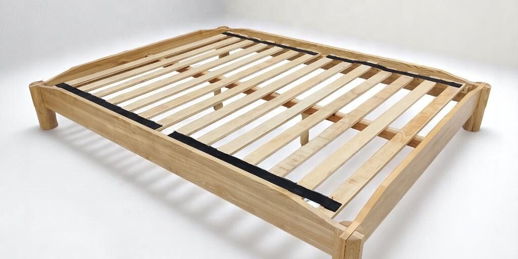 Minimal Rubber Wood Bed Frame
