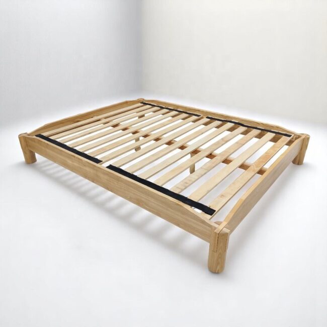 Minimal Rubber Wood Bed Frame