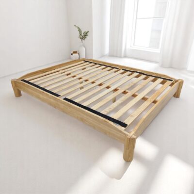 Minimal Rubber Wood Bed Frame